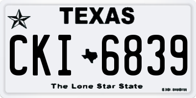 TX license plate CKI6839