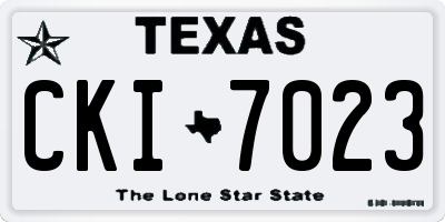 TX license plate CKI7023