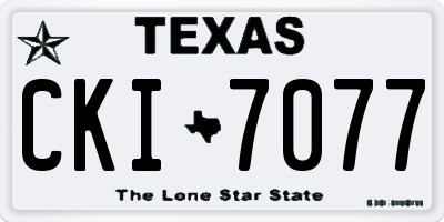 TX license plate CKI7077