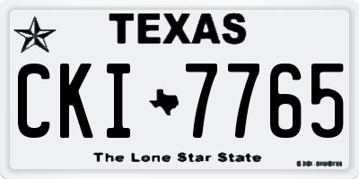 TX license plate CKI7765
