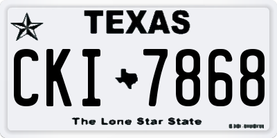 TX license plate CKI7868