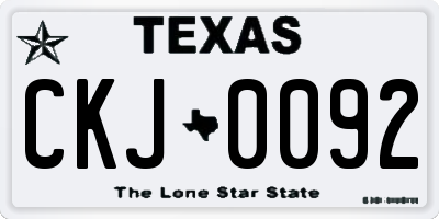 TX license plate CKJ0092