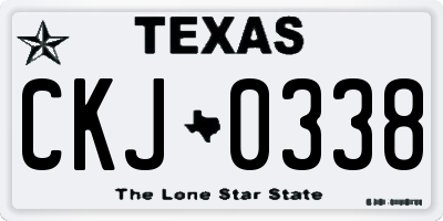 TX license plate CKJ0338