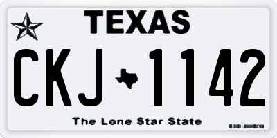TX license plate CKJ1142