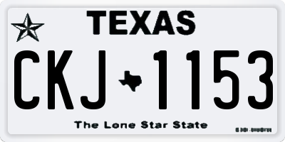 TX license plate CKJ1153