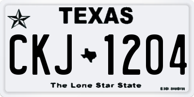 TX license plate CKJ1204