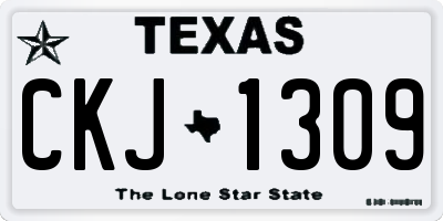 TX license plate CKJ1309
