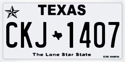 TX license plate CKJ1407