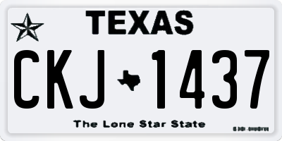 TX license plate CKJ1437
