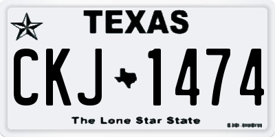 TX license plate CKJ1474