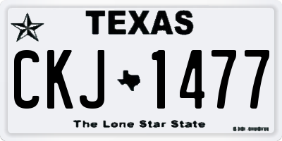 TX license plate CKJ1477
