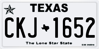 TX license plate CKJ1652