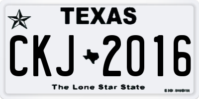 TX license plate CKJ2016
