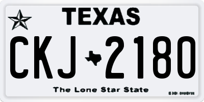 TX license plate CKJ2180