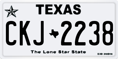 TX license plate CKJ2238