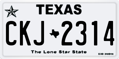 TX license plate CKJ2314