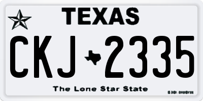 TX license plate CKJ2335