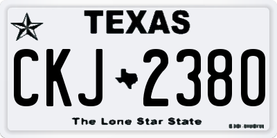 TX license plate CKJ2380