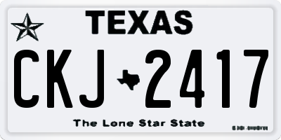 TX license plate CKJ2417