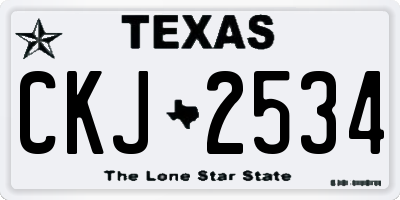 TX license plate CKJ2534