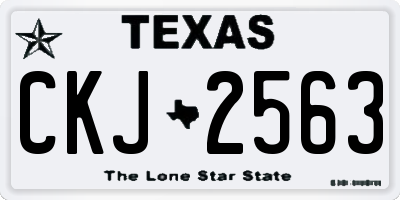TX license plate CKJ2563
