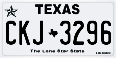 TX license plate CKJ3296