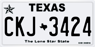 TX license plate CKJ3424