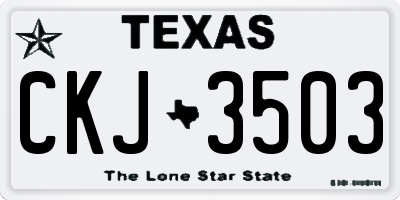 TX license plate CKJ3503