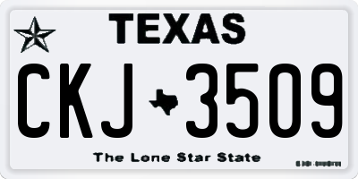 TX license plate CKJ3509