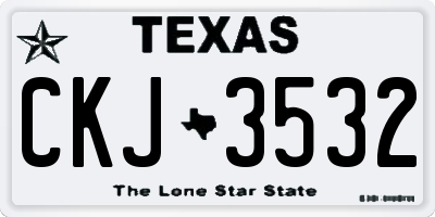 TX license plate CKJ3532
