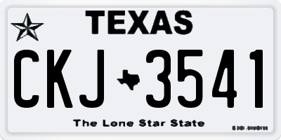 TX license plate CKJ3541