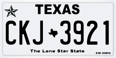 TX license plate CKJ3921
