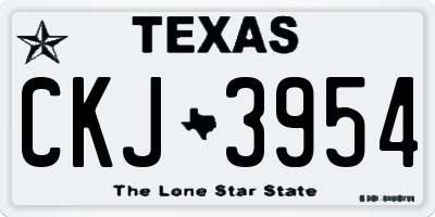 TX license plate CKJ3954