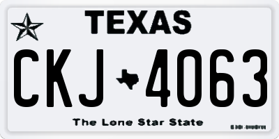TX license plate CKJ4063