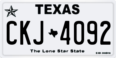 TX license plate CKJ4092