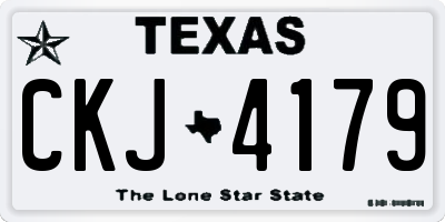 TX license plate CKJ4179