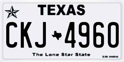 TX license plate CKJ4960