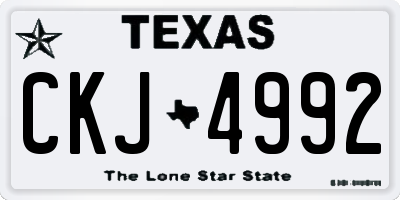 TX license plate CKJ4992