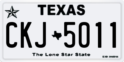TX license plate CKJ5011