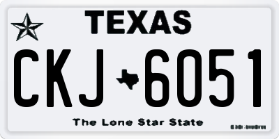 TX license plate CKJ6051