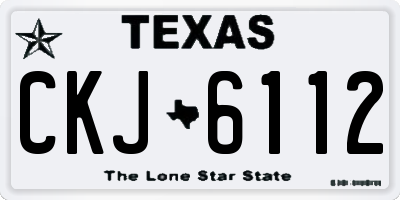 TX license plate CKJ6112