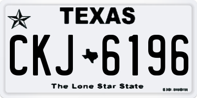 TX license plate CKJ6196