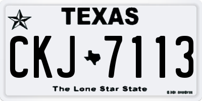 TX license plate CKJ7113