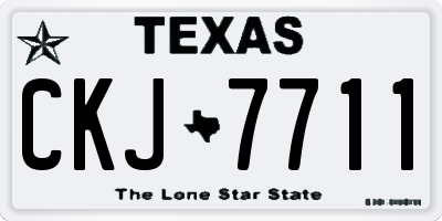 TX license plate CKJ7711