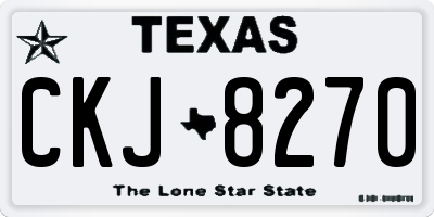 TX license plate CKJ8270