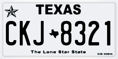 TX license plate CKJ8321