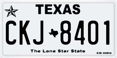 TX license plate CKJ8401