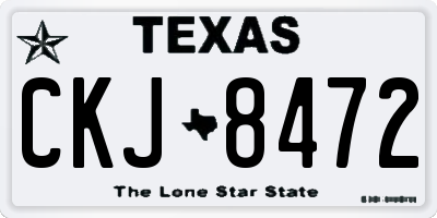 TX license plate CKJ8472