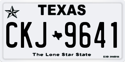 TX license plate CKJ9641