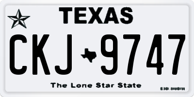 TX license plate CKJ9747